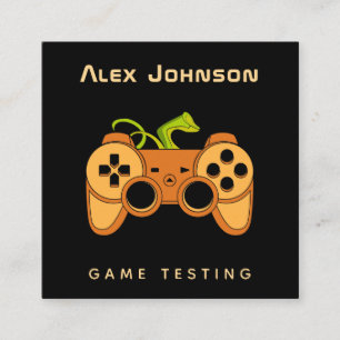 Coola Orange Joystick Joypad Gamer Game Tester Rol Fyrkantigt Visitkort