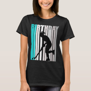 Coola Orange Retro Girls Hockey Birthday Lycklig C T Shirt