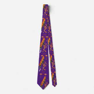 COOLA ORANGE RO & FLAMINGO BIRDS LILA NECK TIE SLIPS