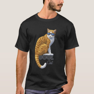 Coola Orange Tabby katt, solglasögon T Shirt