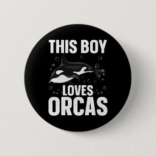 Coola Orca-design för Boys Kids Manar Sea Orca Wha Knapp