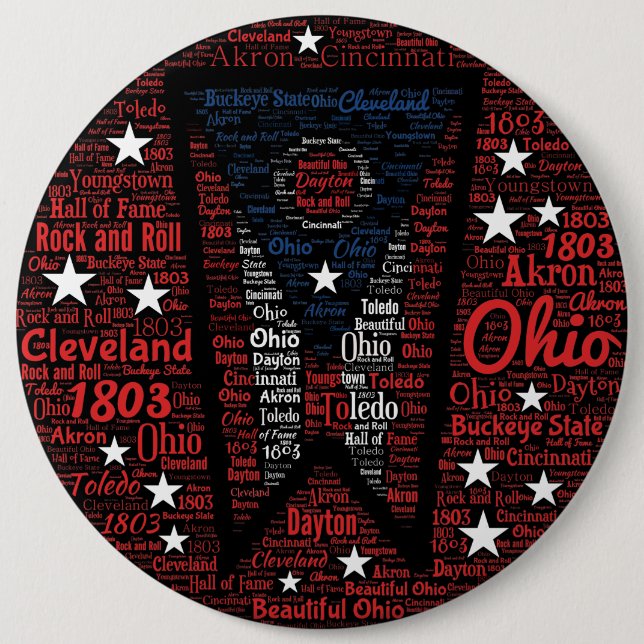 Coola Ord Art Ohio State 6 Inch Round Button Knapp (Framsida)