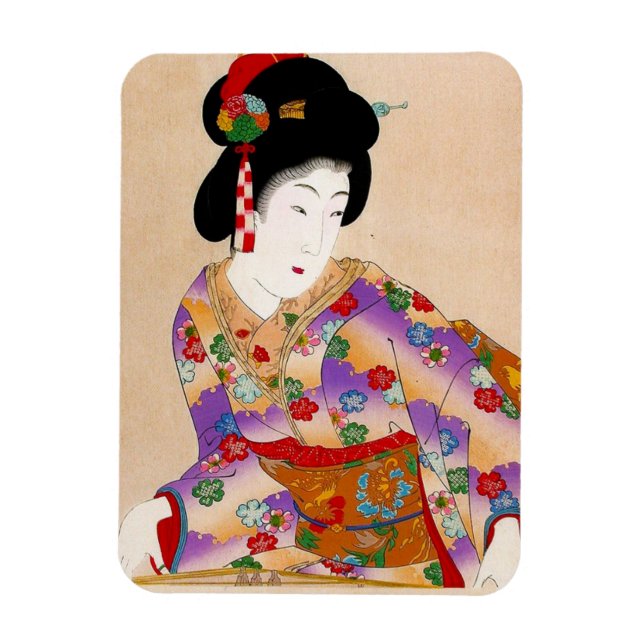 Coola oriental japanese Classic geisha dam art Magnet (Vertikal)