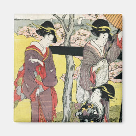 Coola oriental japanese Classic geisha dam art Magnet
