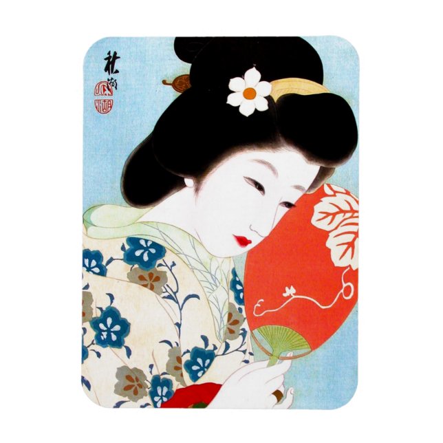 Coola oriental japanese Classic geisha dam art Magnet (Vertikal)