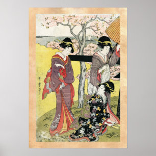 Coola oriental japanese Classic geisha dam art Poster
