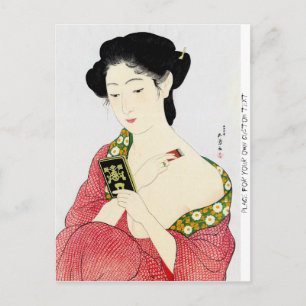 Coola oriental japanese Classic geisha dam art Vykort