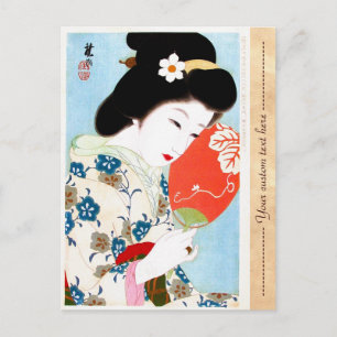Coola oriental japanese Classic geisha dam art Vykort