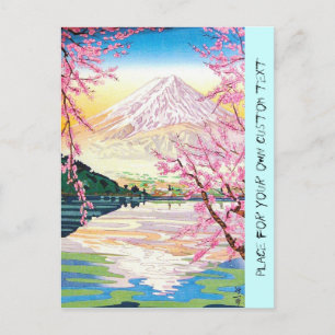 Coola oriental japanese Fuji vår cherry träd art Vykort
