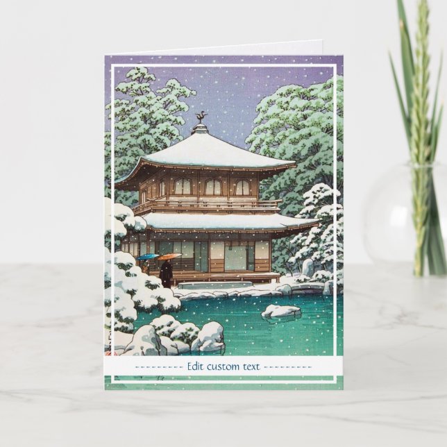 Coola oriental japanese Hasui Kawase vinterscen Kort (Framsida)