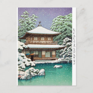 Coola oriental japanese Hasui Kawase vinterscen Vykort