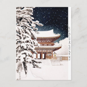 Coola oriental japanese Hasui Kawase vinterscenery Vykort
