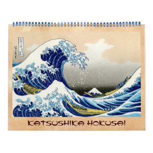 Coola oriental japanese Hokusai Fuji View liggande Kalender