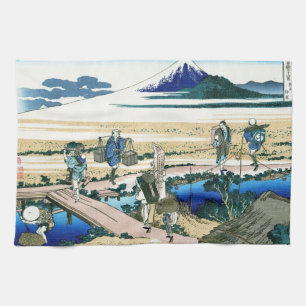 Coola oriental japanese Hokusai Fuji View liggande Kökshandduk