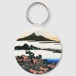 Coola oriental japanese Hokusai Fuji View liggande Nyckelring