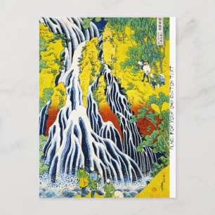 Coola oriental japanese hokusai Waterfall-skog Vykort