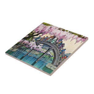Coola oriental japanese Kameido Bridge Yoshida art Kakelplatta
