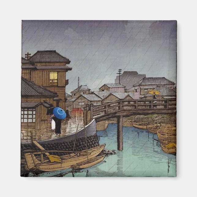 Coola oriental japanese Kawase regnday art Magnet (Framsidan)
