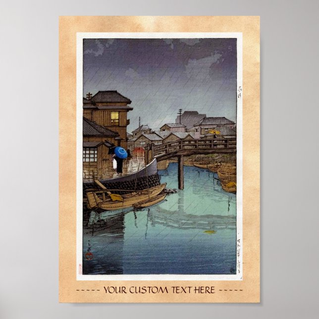 Coola oriental japanese Kawase regnday art Poster (Framsidan)
