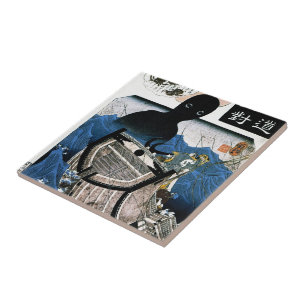 Coola oriental japanese Kuniyoshi sea demon art Kakelplatta