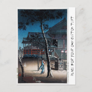 Coola oriental japanese shin hanga night vykort