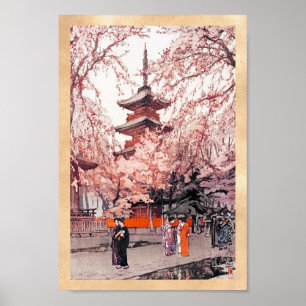 Coola oriental japanese Ueno Park vattenfärgsart Poster