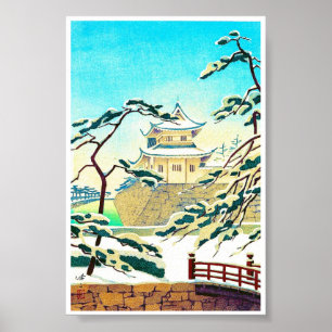 Coola oriental japanese vinterslottsceneart poster