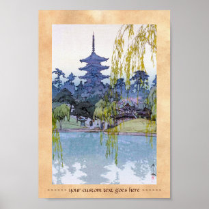 Coola oriental japanese Yoshida sjö Shrine Temple Poster