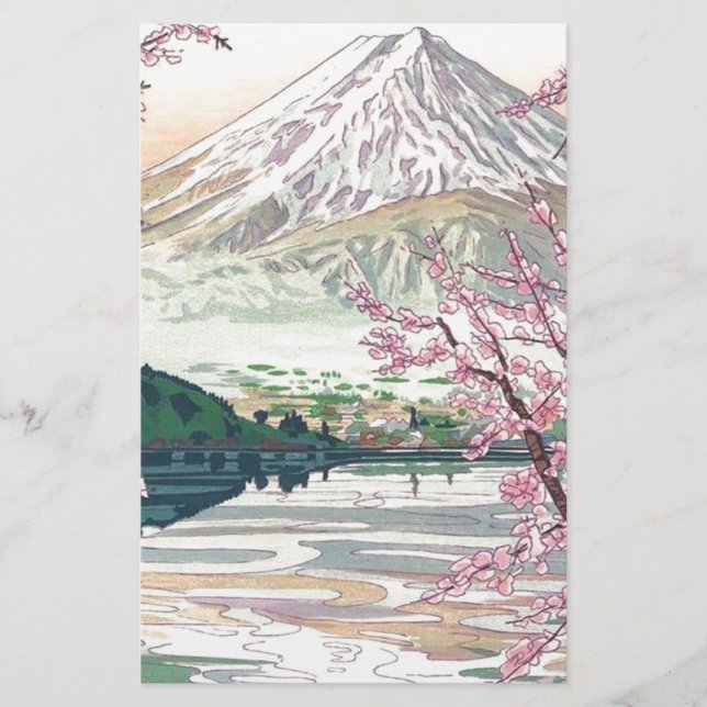 Coola Oriental Japansk Fuji Vår Cherry Träd Art (Framsida)