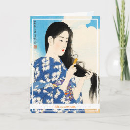 Coola oriental japansk klassisk geisha dam maiko kort