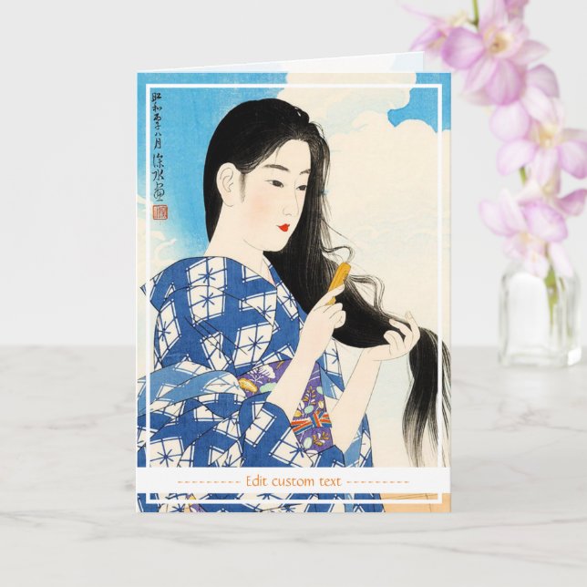 Coola oriental japansk klassisk geisha dam maiko kort (Orkide)