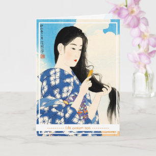 Coola oriental japansk klassisk geisha dam maiko kort