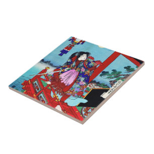 Coola oriental japansk klassisk Hero Warrior art Kakelplatta