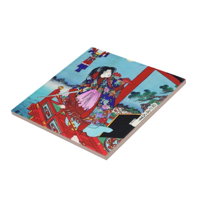 Coola oriental japansk klassisk Hero Warrior art Kakelplatta (Sidan)