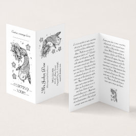 Coola Oriental Japansk Koi Carp Fish Lotus Visitkort
