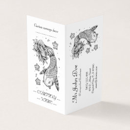 Coola Oriental Japansk Koi Carp Fish Lotus Visitkort