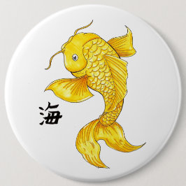 Coola Oriental Japanska Guld Koi Fish Carp tatueri Knapp