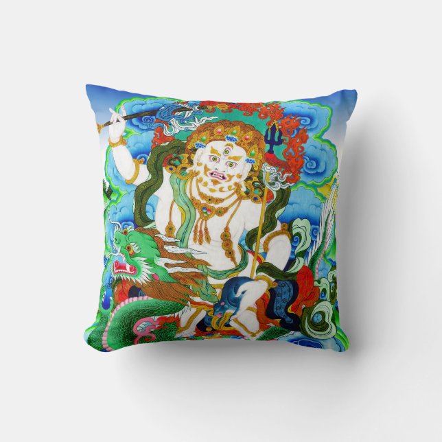 Coola oriental mandala White Jambhala vibrant gud Kudde (Framsida)
