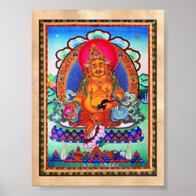 Coola oriental tibetan thangka Jambhala tattoart Poster (Framsidan)