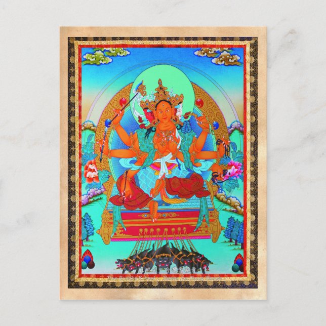 Coola oriental tibetan thangka Marici tattoo Vykort (Framsida)