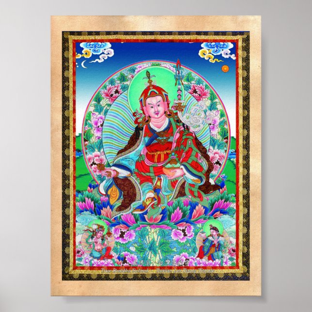 Coola oriental tibetan thangka Padmasambhava Poster (Framsidan)