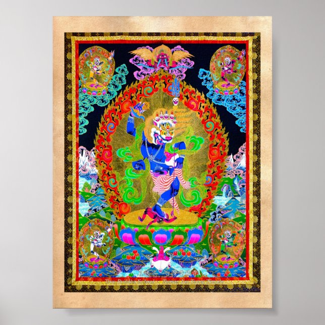 Coola oriental tibetan thangka Simhavaktra Dakini Poster (Framsidan)