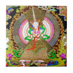 Coola oriental tibetan thangka Usnisa Sitatapatra Kakelplatta