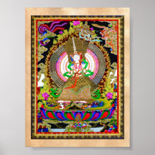 Coola oriental tibetan thangka Usnisa Sitatapatra Poster