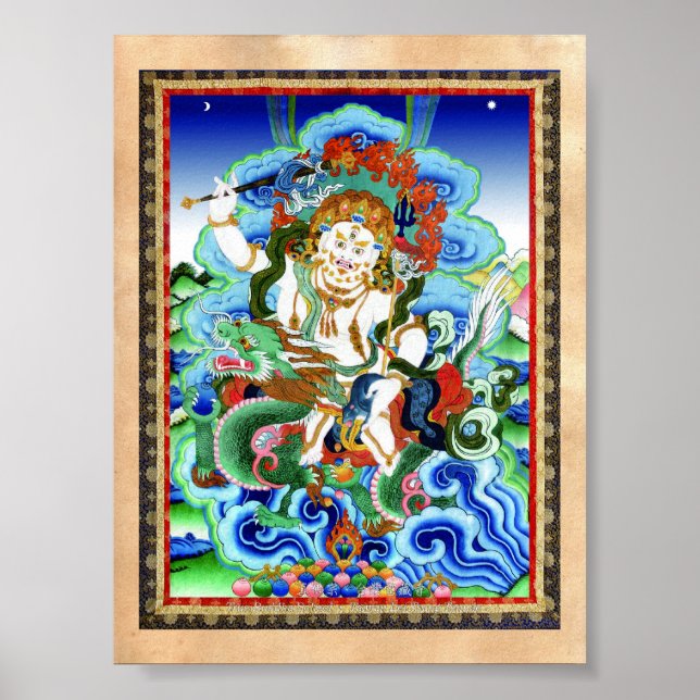 Coola oriental tibetan thangka White Jambhala Poster (Framsidan)