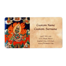 Coola orientalisk tibetan guthangka tatuering art fraktsedel