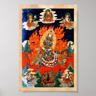 Coola orientalisk tibetan guthangka tatuering art poster