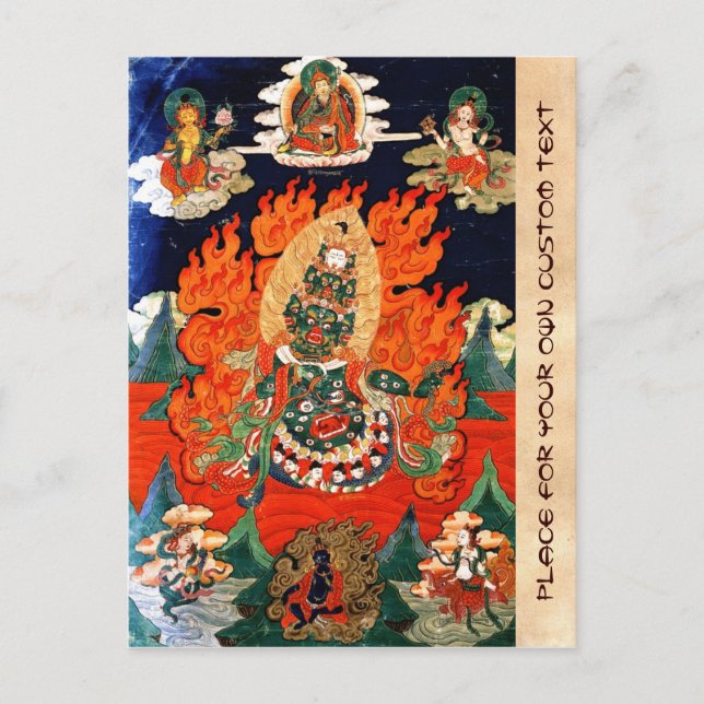 Coola orientalisk tibetan guthangka tatuering art vykort (Framsida)