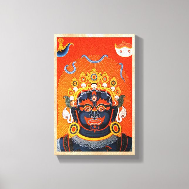 Coola orientalisk tibetanthangka Bhairava tattoart Canvastryck (Framsida)