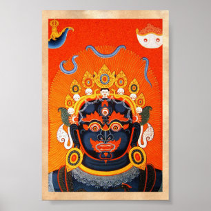 Coola orientalisk tibetanthangka Bhairava tattoart Poster